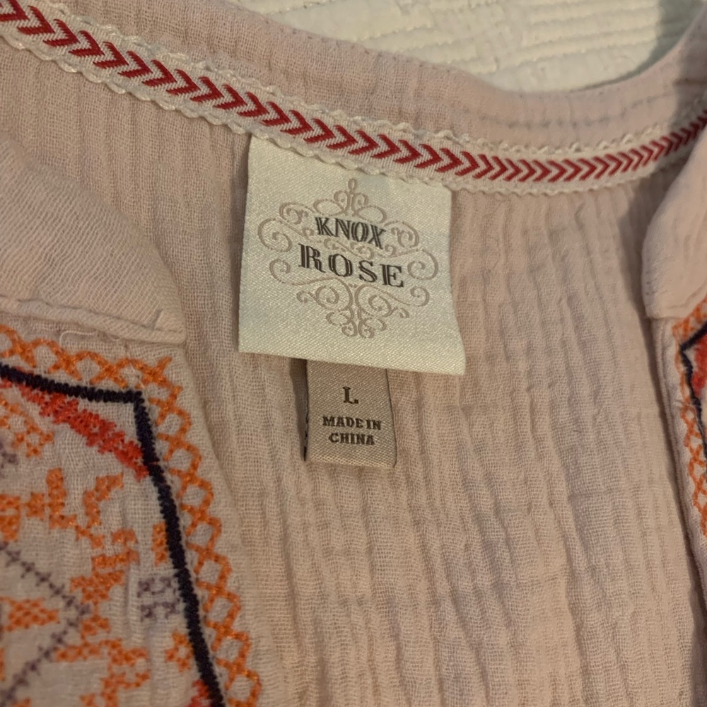 Knox Rose Cream Pink Embellished Sleeveless Tank Top - Picture 2 of 3